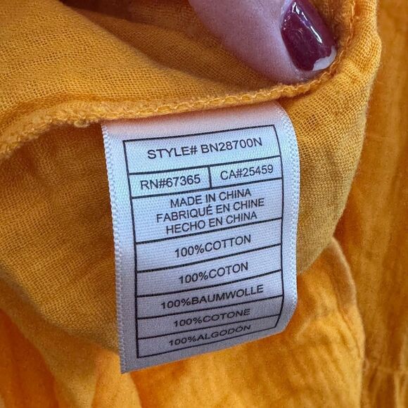 Steve Madden Women's Amira Tiered Cotton Midi Dress In Saffron Size XS - Picture 6 of 6